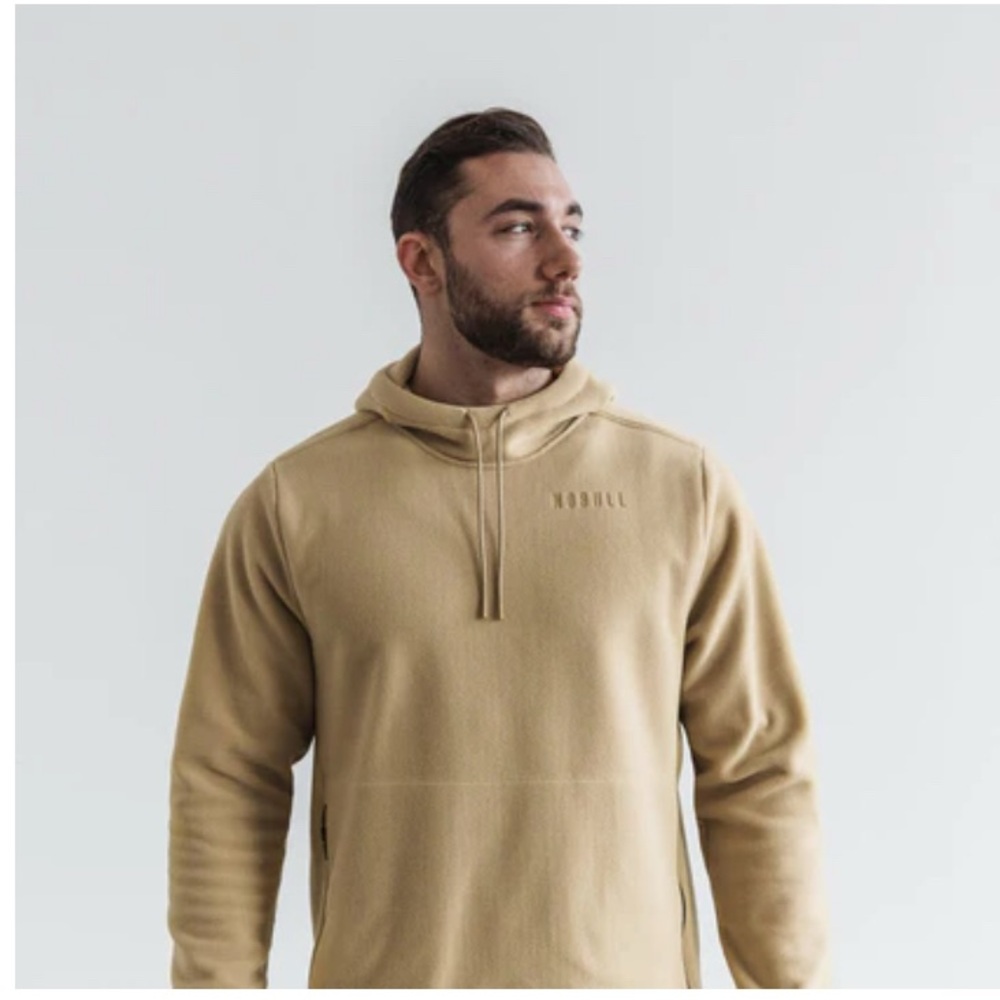 NOBULL, Men's Arctic Pullover Hoodie, beige, small